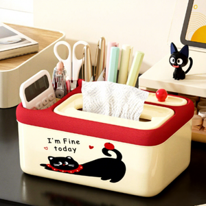 Cartoon Plastic Tissue <b>Box</b> Desktop Tissue Holder Multifunctional <b>Storage</b> Case for Living Room Bathroom - Product Image 3