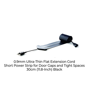 Cable de Extensión Plano Ultrafino de 30 cm de Longitud y 0.9 mm de Grosor, Regleta de Alimentación Portátil Corta para Suministros Eléctricos - Product Image 2