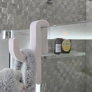 Nuevo Gancho de Ducha Moderno y Sencillo de Plástico Negro <span class=keywords><strong>para</strong></span> <span class=keywords><strong>Puerta</strong></span> de Vidrio de 8 mm, Accesorios de <span class=keywords><strong>Baño</strong></span>, Toallero - Product Image 3
