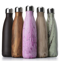 Botellas de agua personalizadas, termo de café con aislamiento al vacío, doble pared, barata