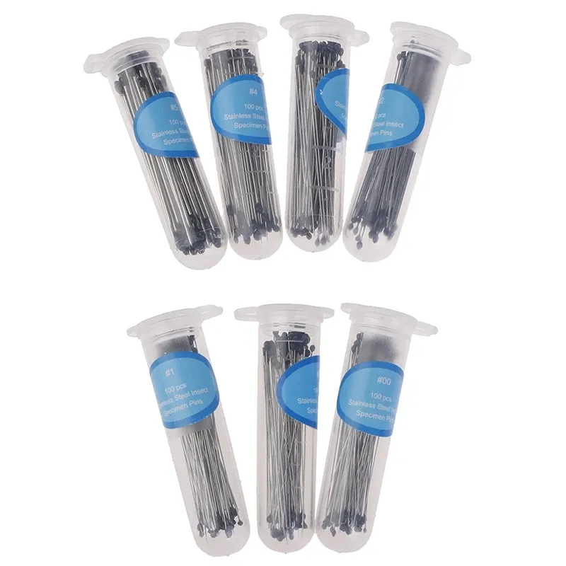 Лидер продаж Amazon, 100 шт., игла для образцов булавок насекомых с трубкой для школьной лаборатории, энтомологическая игла для насекомых с разделением тела