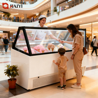 Vitrine réfrigérée à double température pour crème glacée, refroidissement par air, pour les boutiques de desserts