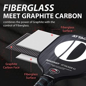 Sharewell pickleball vợt thiết lập sợi carbon thành phần PE tổ ong 2 pickleball paddles + 4 quả bóng + 4 mồ hôi thấm + 1 bìa Túi - Product Image 2