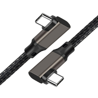 Kustomisasi kabel tipe-c siku-siku ganda 2m 100W 20Gbps 4K 60HZ tersedia