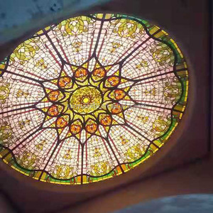 Lámpara de Techo de Vidrio Emplomado Personalizada, Estilo Catedral, Vintage Europeo, Duradera, para Decoración de Salón, Comedor, Hotel - Product Image 3