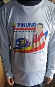 T-shirt promotionnel personnalisé pas cher pour hommes, 120 g/m², blanc, 100 % polyester, fabriqué en Chine, pour campagne électorale - Product Image 3