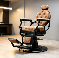 Fauteuil de barbier capitonné vintage antique pour salon de coiffure
