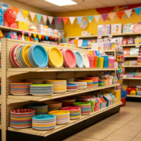 Assiettes en papier en gros, tailles, couleurs et formes variées pour les distributeurs et les fournisseurs de matériel de fête