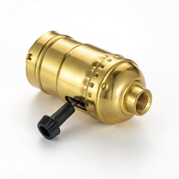 Douille d'ampoule Edison antique E26 E27 à vis en aluminium, support de lampe rétro avec interrupteur à bouton