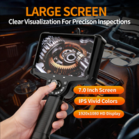Cámara de Inspección HD Flexible de 360 Grados, 3.9mm, Pantalla IPS de 7 Pulgadas, IP67 Impermeable, Endoscopio de Diagnóstico Automotriz