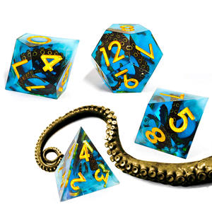 Ensemble <span class=keywords><strong>de</strong></span> dés polyédriques bleus HS DICE Ocean Octopus Tentacle en résine avec des bords tranchants pour les jeux <span class=keywords><strong>de</strong></span> rôle Dungeons and <span class=keywords><strong>Dragons</strong></span> - Product Image 5