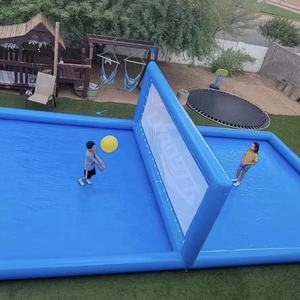 33ft גדול pvc מסחרי מתנפחים טרמפולינה כדורעף מגרש בריכה אגם מתנפחים משחק מים כדורעף משחק לילדים מבוגרים - Product Image 2