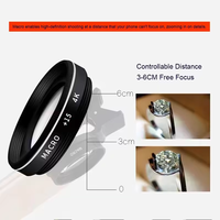 Lensa Makro Kaca HD 4K 37mm 15x/30x untuk Kamera Ponsel Fotografi Profesional