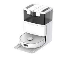 Robot aspirateur autonettoyant 6400 mAh avec extension de serpillière, brosse latérale et réservoir d'eau propre de 5 L