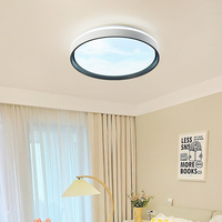 Design Moderne Ciel Bleu Et Nuages Blancs Motif 48W60W Décoration de Maison Plafonnier LED Intelligent