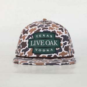 Casquette de golf sportive 5 panneaux style old school avec logo patch camouflage canard imprimé numérique personnalisé, visière plate, non structurée, snapback - Product Image 2