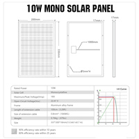 Panneau solaire 10W pour chargeur de batterie de maison Portable pour ouvre-porte de véhicule clôture électrique poulailler pelouse tracteur bateau