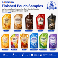 Machine automatique de remplissage et de bouchage de sachets souples pour détergent liquide avec bec verseur