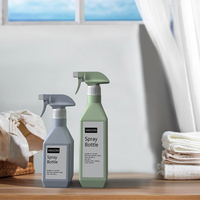 Bouteilles de pulvérisation carrées en plastique de 300ML, 500ML, emballage de pulvérisation de nettoyage de voiture à jet de brouillard, bouteille de pulvérisation à gâchette à toucher doux personnalisée, 800ML