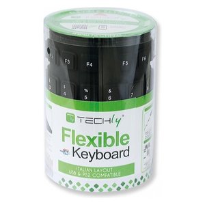 Clavier d'ordinateur flexible en silicone filaire noir IDATA KB R109L - Product Image 2
