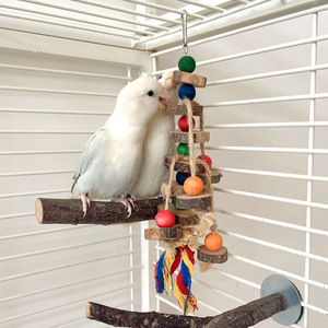 Palos de madera de manzana con cuentas de colores para loros, juguetes masticables para peacocks y cacatúas, productos de madera para afilar el <span class=keywords><strong>pico</strong></span> de las aves - Product Image 2