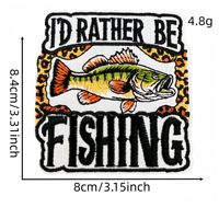 En gros, Patchs thermocollants et à coudre en forme de poisson, brodés, écologiques, perlés, pour la pêche en plein air, motif 'Make Me Happy Fish'