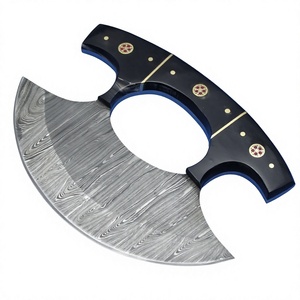Custom Handmade Damascus Steel Ulu <b>Knives</b> with Wood Handle and Fine Leather Case Eco-Friendly Customizable Ulu Knifes - Product Image 6
