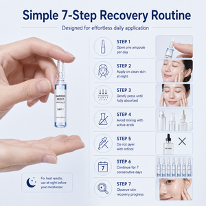Ampolla de Recuperación Cutánea de 7 Días Post-Exfoliación, Hidratación Intensiva, Alivio del Enrojecimiento, Restauración de la Barrera Cutánea, para Piel Sensible y Dañada - Product Image 6