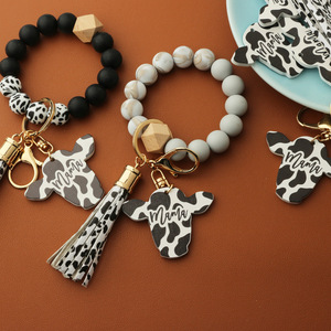 Nouveau bracelet en perles <span class=keywords><strong>de</strong></span> silicone pour hommes porte-clés <span class=keywords><strong>de</strong></span> style occidental tête <span class=keywords><strong>de</strong></span> vache à <span class=keywords><strong>copeaux</strong></span> <span class=keywords><strong>de</strong></span> <span class=keywords><strong>bois</strong></span> MAMA - Product Image 4