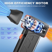 Soplador de Aire Jarvis para Limpieza de Autos, Pistola de Aire Inalámbrica con Motor sin Escobillas, Presión de Aire de 150g, 4 Horas de Autonomía, F31 2500mAh