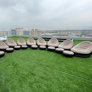 Portable Inflatable Lounge Chair With <b>Footrest</b>, Outdoor Blow up Recliner for Movie Night Camping Patio and Backyard Fun Inflatab - Product Image 5