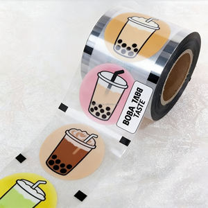 Film d'étanchéité pour gobelet à thé au lait en plastique facile à décoller personnalisé, rouleau de film plastique, impression de film plastique, film d'étanchéité pour gobelet pour gobelets en plastique Boba de 95 95 98 mm - Product Image 1