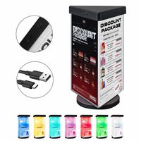 Présentoir triangulaire à 3 côtés Boîte à lumière rétroéclairée rechargeable en acrylique Boîte à lumière de bureau à LED