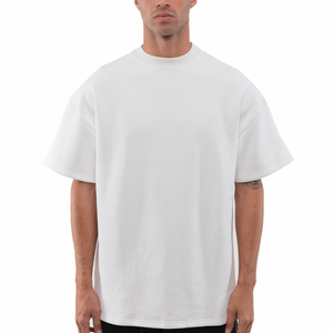 Pas Cher Vente en Gros 100% Coton T-shirt Lourd Graphique Personnalisé Uni Surdimensionné Grande Taille T-shirts pour Hommes - Product Image 2