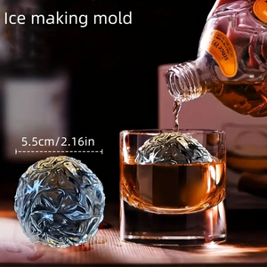 แม่พิมพ์ทำน้ำแข็งก้อนใสละลายช้าทำจากคริสตัลใสแบบไร้สาร BPA แม่พิมพ์สำหรับทำวิสกี้ค็อกเทลบูร์บอง - Product Image 2