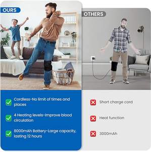 ที่พยุงเข่าแบบอุ่นไร้สายที่อุ่นเข่าแผ่นรองให้ความร้อนที่หัวเข่าแบตเตอรี่แบบชาร์จไฟได้บรรเทาอาการปวดข้อแบบพกพา - Product Image 4