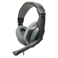Casque filaire supra-auriculaire ajustable et extensible avec grandes oreillettes souples, suppression du bruit, étanche IPX-7 pour PC/ordinateur portable, jeux et bureau