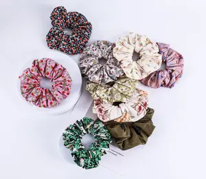 Elásticos de cabelo floral de algodão Liberty de alta qualidade para mulheres e meninas