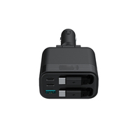 Pengisi daya mobil Universal 66w, pengisi daya cepat QC3.0 dapat ditarik PD 5 dalam 1, pengisian cepat Usb c telepon mobil dengan kabel
