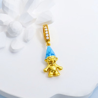 DIY Elf Charms 18K oro latón circón encanto colorido esmalte Pelo Largo Hada COLLAR COLGANTE para mujer joyería regalos