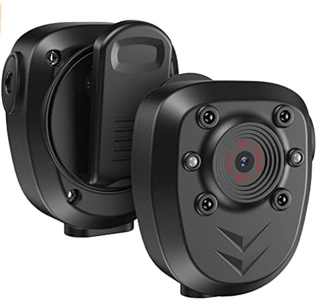 1080P HD Mini Body Camera IR Night Vision Loop Recording Wearable Video Recorder with 360 Rotating Clip and Type-C Charging