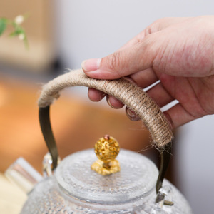 Hemp Rope <b>Wrapped</b> Bronze Handle For Teapot <b>Heat</b> Resistant Kettle Handle Replacement Part Quanzhou Made - Product Image 1