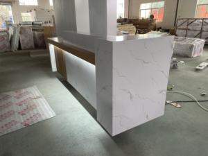 Mostrador de Recepción de Madera de Nuevo Diseño para Salón de Belleza, Mostrador de Caja para Recepción, Mostrador de Spa Personalizado, Mostrador de Recepción para <span class=keywords><strong>Gimnasio</strong></span> - Product Image 3