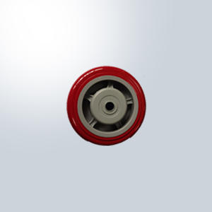 Atacado 3/4/5 Polegada Rodízios Roda PU Bloqueio Freio Sólido Vermelho Banhado A Aço Poliuretano Silenciosamente Giratório OEM Rodízio Rodas - Product Image 4