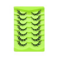 Fournisseur transfrontalier stable de la fabrique Pingdu DS de 7 paires de faux cils en cheveux synthétiques effet œil de chat oblique explosif