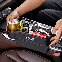 En stock, porte-gobelet multifonctionnel en cuir PU pour console centrale avec port de charge USB, boîte de rangement pour l'espace entre les sièges de voiture, accessoires automobiles