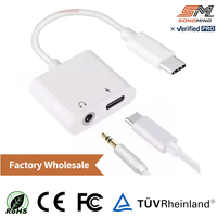 Adaptateur Jack 3,5 mm Type-C 2-en-1 OEM en Gros, Tendance Actuelle, Sortie DC 10W, Portable, pour Musique et Appels, Accessoires pour Téléphones Mobiles