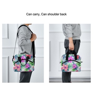 Hawaiian Flower Design Reusable Lunch Tote Bag <b>Cooler</b> Bag for Women Men Adult Lunch <b>Box</b> with Adjustable Shoulder Strap - Product Image 6