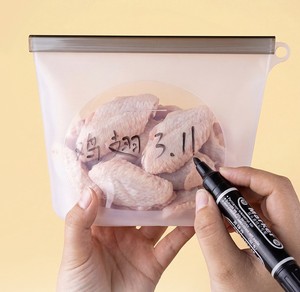 Magnetic <b>Reusable</b> Eco-Friendly Minimalist Square Folding Multifunction Silicone <b>Food</b> Storage Bag <b>Pouch</b> <b>Food</b> Grade Safe Platinum - Product Image 4
