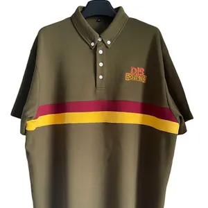 Camiseta de algodón de oliva para hombres y adultos, Polo de gimnasio de negocios personalizado bordado, camiseta de gran tamaño